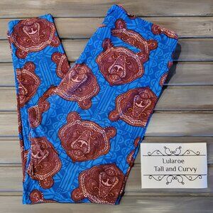 Vintage Style LuLaRoe Mosaic Bear Leggings Tall and Curvy Unicorn Print